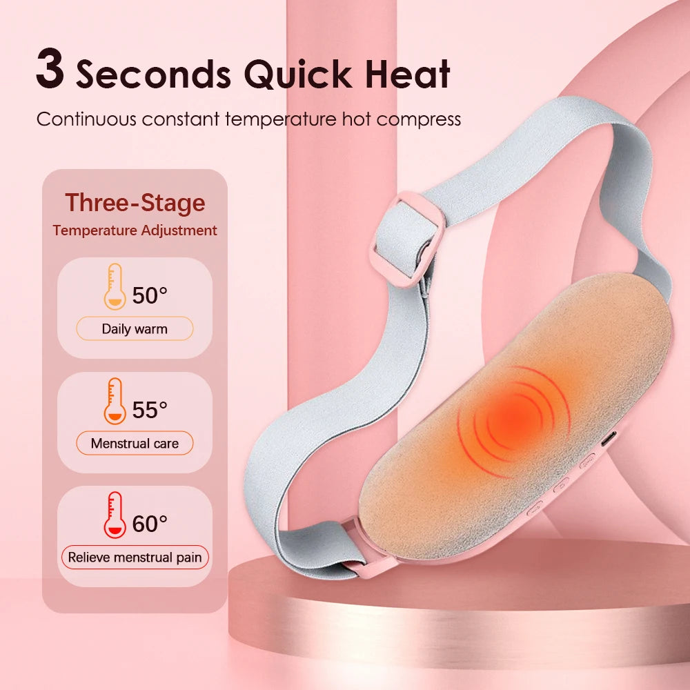 Electric Period Cramp Massager Vibrating Heating Pad Belt